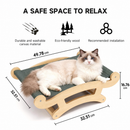 Premium Wooden Cat Lounger - Cozy Hammock Bed for Cats