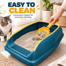 Cat Litter Tray with Scoop Holder