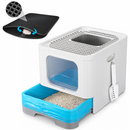 Cat Litter Box for Cats, Enclosed Toilet Tray with Sifting Grid, Removable Litter Pan