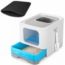 Cat Litter Box for Cats, Enclosed Toilet Tray with Sifting Grid, Removable Litter Pan