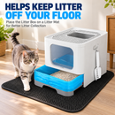 Cat Litter Box for Cats, Enclosed Toilet Tray with Sifting Grid, Removable Litter Pan