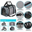 Portable Pet Carrier for Cats & Small Dogs, Expandable Foldable Travel Bag