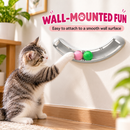 Cat Toy Track with 2 Colorful Balls, Curved Interactive Play Board for Cats