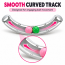 Cat Toy Track with 2 Colorful Balls, Curved Interactive Play Board for Cats