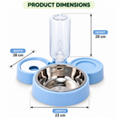 3-in-1 Pet Feeding Bowl with Water Dispenser
