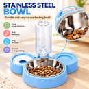 3-in-1 Pet Feeding Bowl with Water Dispenser
