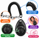 Dog Training Clicker, Pet Training Device with Coiled Wrist Strap
