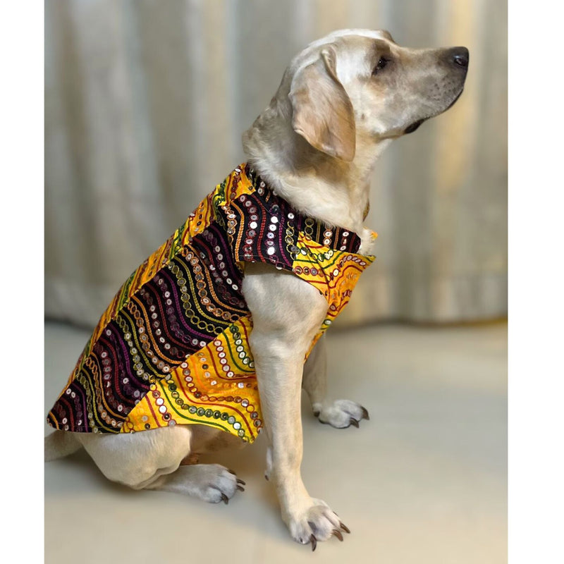 Traditional Dog Dress for Small, Medium & Large Dogs-YELLOW