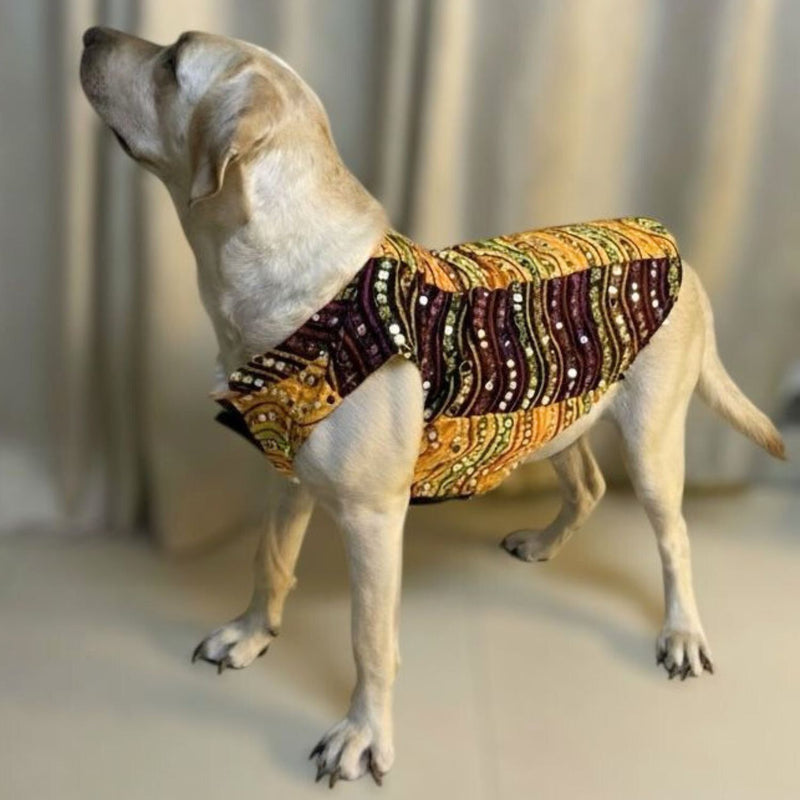 Traditional Dog Dress for Small, Medium & Large Dogs-YELLOW