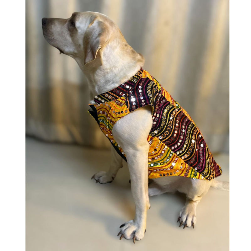 Traditional Dog Dress for Small, Medium & Large Dogs-YELLOW