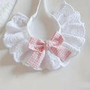 Cute Frilly Lace Pet Collar with Blue Bow
