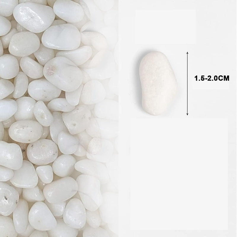 White Polished Gravel Stones (1.5-2.0Cm)