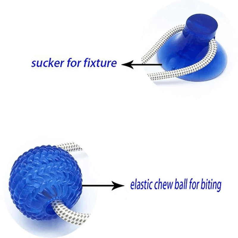 Durable Dog Chew Toy with Suction Cup | Dog Tug Rope Dental Care Ball