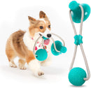 Durable Dog Chew Toy with Suction Cup | Dog Tug Rope Dental Care Ball