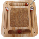 Cat Scratcher Board with Sisal Pad and Interactive Toy Roller for Cats