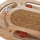 Cat Scratcher Board with Sisal Pad and Interactive Toy Roller for Cats