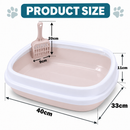 Cat Litter Tray with Scoop | Plastic Cat Toilet Box
