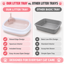 Cat Litter Tray with Scoop | Plastic Cat Toilet Box
