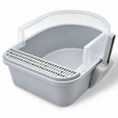 Cat Litter Box with Scoop | Plastic Kitty Litter Tray with Sifting Grate
