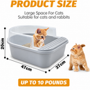 Cat Litter Box with Scoop | Plastic Kitty Litter Tray with Sifting Grate