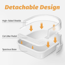 Cat Litter Box with Scoop | Plastic Kitty Litter Tray with Sifting Grate
