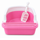 Cat Litter Box with Scoop | Plastic Kitty Litter Tray with Sifting Grate