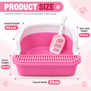 Cat Litter Box with Scoop | Plastic Kitty Litter Tray with Sifting Grate
