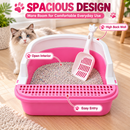 Cat Litter Box with Scoop | Plastic Kitty Litter Tray with Sifting Grate