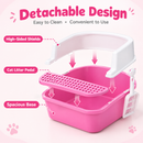 Cat Litter Box with Scoop | Plastic Kitty Litter Tray with Sifting Grate