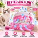 Cat Litter Box with Scoop | Plastic Kitty Litter Tray with Sifting Grate