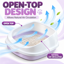 Cat Litter Box | Plastic Kitty Litter Tray with High Sides, Easy Clean Cat Toilet Pan for Indoor Cats & Kittens