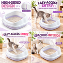 Cat Litter Box | Plastic Kitty Litter Tray with High Sides, Easy Clean Cat Toilet Pan for Indoor Cats & Kittens