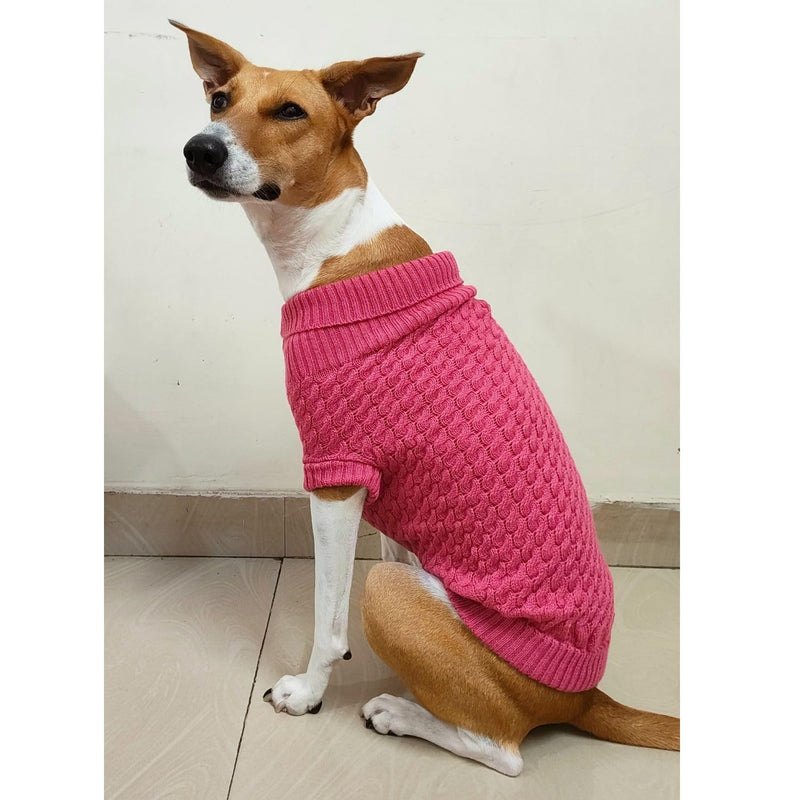 Winter – Warm Woolen Knitwear for Small & Medium Dogs ,Cats (Pink)