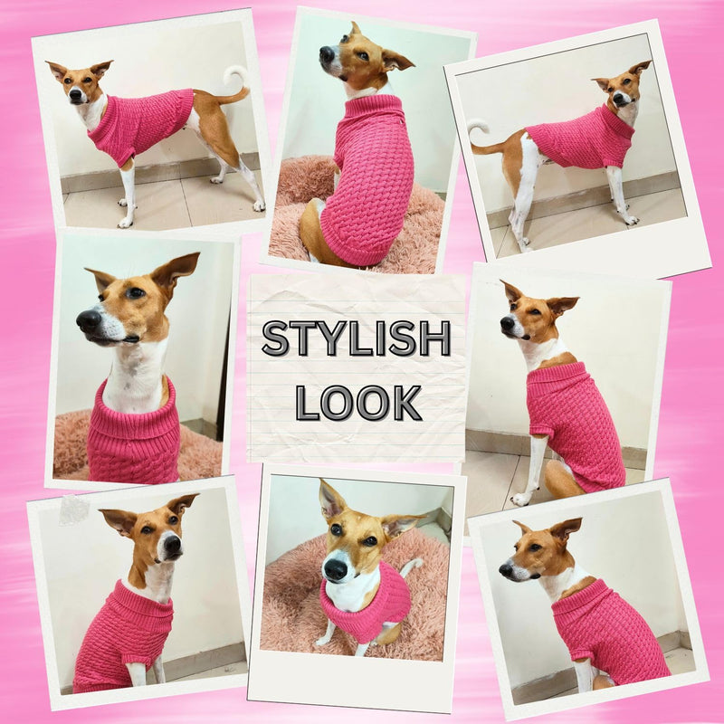 Winter – Warm Woolen Knitwear for Small & Medium Dogs ,Cats (Pink)