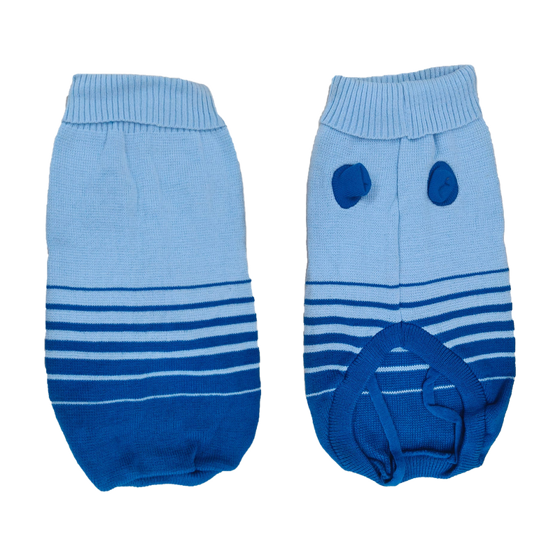 Winter Dog Sweater with Striped Design