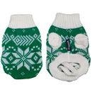 Winter Dog Sweater – Green & White