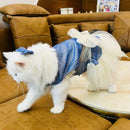 Fancy Pet Dress for small Cats And Dogs for events (Glitter - Blue)