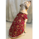 Festive Dog Sherwani in Dark Pink Velvet