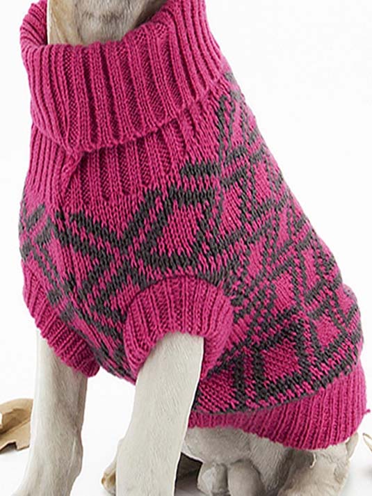 Turtleneck Dog Sweater - Classic Knit Pullover for Small Dogs and Cats