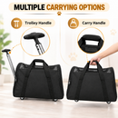 Pet Travel Carrier Bag with Wheels, Rolling Trolley for Cats & Small Dogs, Breathable Mesh, Adjustable Shoulder Straps, Black