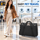 Pet Travel Carrier Bag with Wheels, Rolling Trolley for Cats & Small Dogs, Breathable Mesh, Adjustable Shoulder Straps, Black