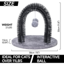 Cat Self Grooming Brush, 360 Degree Massage Arch with Soft Bristles and Hanging Plush Ball Toy,