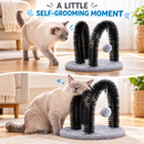 Cat Self Grooming Brush, 360 Degree Massage Arch with Soft Bristles and Hanging Plush Ball Toy,