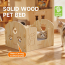 Cozy Wooden Cat Hammock Bed- Stylish Comfort for Cats
