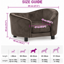 Cature Care by Nature Dog Sofa for Small & Medium Dogs | Plush Velvet Pet Sofa Bed with Removable Cushion | Comfortable Indoor Dog Couch, Grey