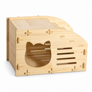 Wooden Cat House, Natural Wood Pet Shelter