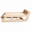 Wooden Cat Scratcher Lounge Bed, Natural Wood Pet Lounger with Sisal Scratching Roller