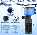 Water Filter For Aquarium(15W-800L/H, Black)