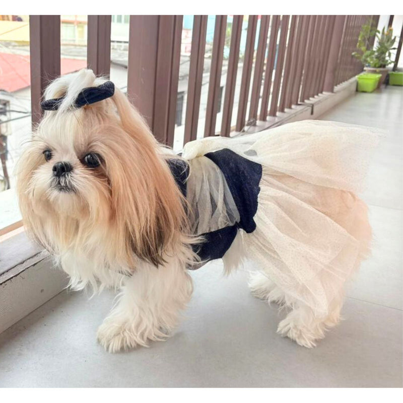 Dog Dress for Girls Dogs and Cats - Dark Blue