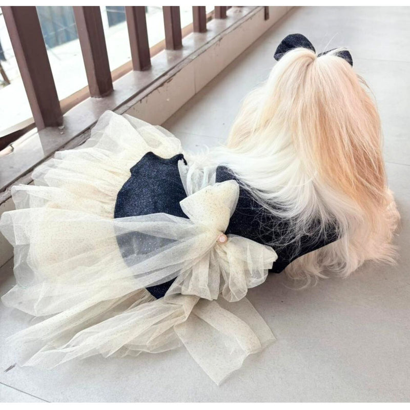 Dog Dress for Girls Dogs and Cats - Dark Blue